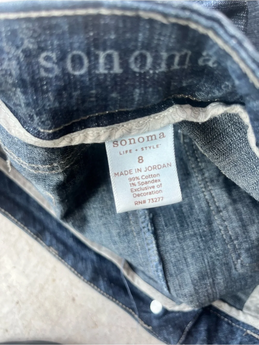 Sonoma (Kohls Brand) Dark Blue Denim Skirt size 8.